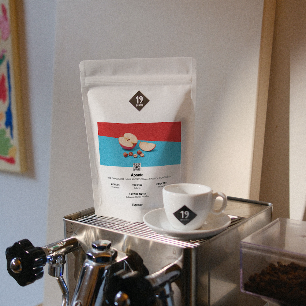 19grams Aponte Kolumbien Espresso – Honey Caturra aus dem Resguardo Aponte Nariño – kolumbianischer Specialty Coffee von 19grims.com Roasters Berlin