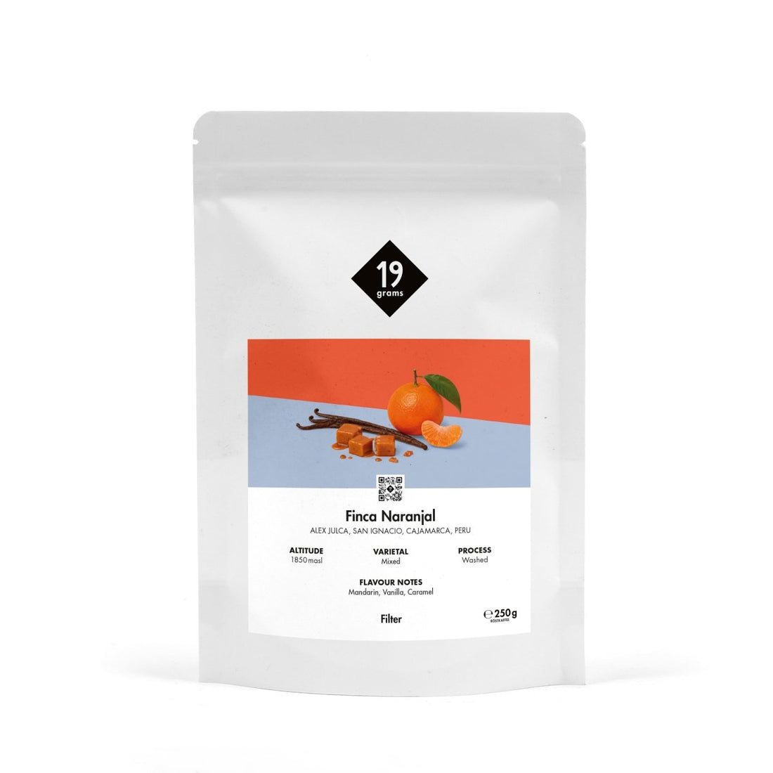 19grams Finca Naranjal Filter 250g Kaffeebeutel – Washed, Peru – Orange, Vanilla, Caramel