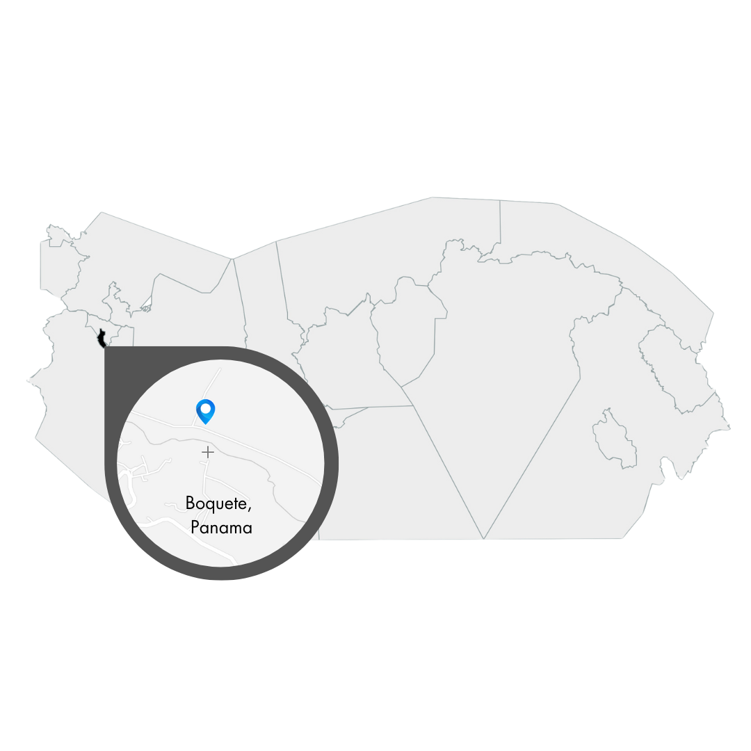 19grams Karte Panama – Boquete als Kaffeeregion markiert, Herkunftskarte des Specialty Coffee von 19grims.com Roasters Berlin