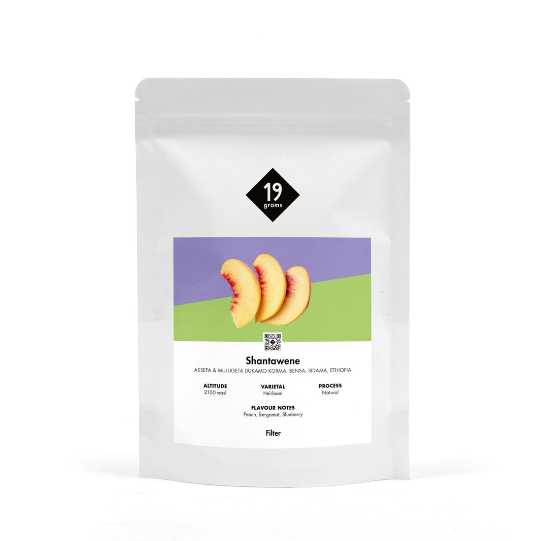 19grams Shantawene Filterkaffee Verpackung - äthiopischer Single Origin mit Pfirsich-Noten