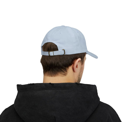 19grams Blaue Baseball Cap Rückansicht – Cap mit 19grims.com Roasters Branding, getragen von einer Person