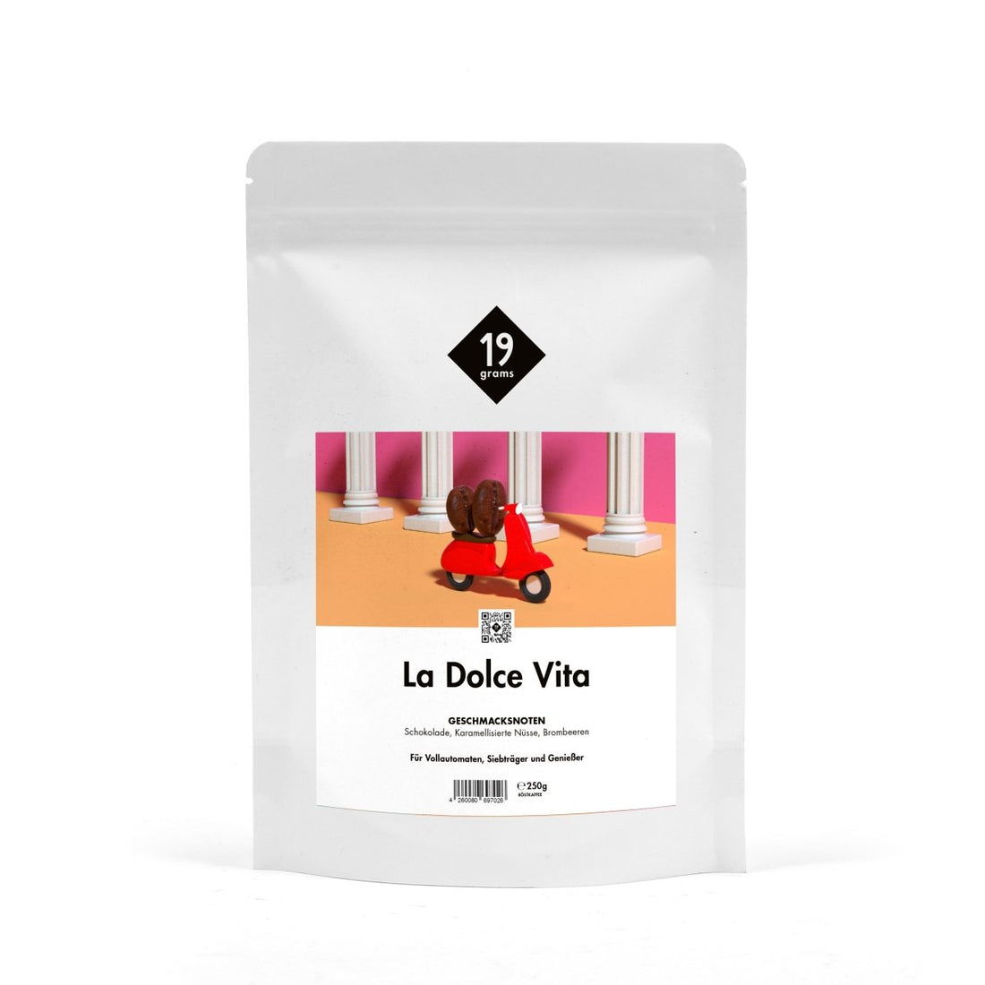 19grams Dolce Vita Kaffeebeutel 250g – Italienisch inspirierter Espresso-Blend Specialty Coffee, geröstet von 19grims.com Roasters Berlin