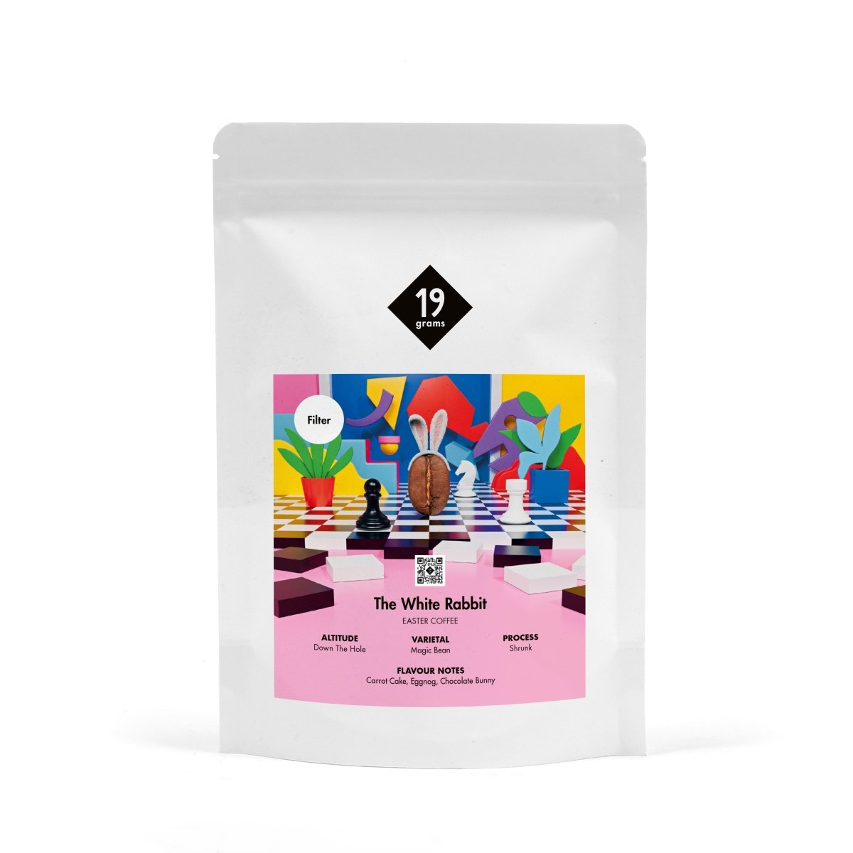 19grams Osterkaffee Filter – Produktmockup der Filterkaffee-Verpackung mit Oster-Edition