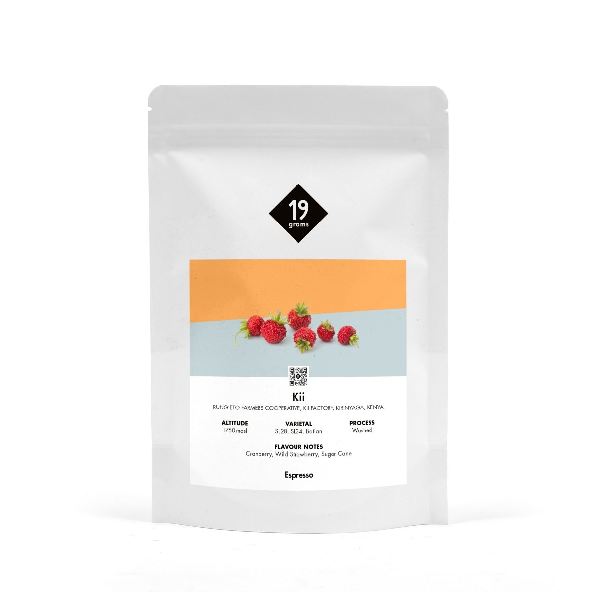 19grams Kii Espresso aus Kenia 250g Kaffeebeutel – Specialty Coffee aus der Rungeto Kii Cooperative, geröstet von 19grims.com Roasters Berlin