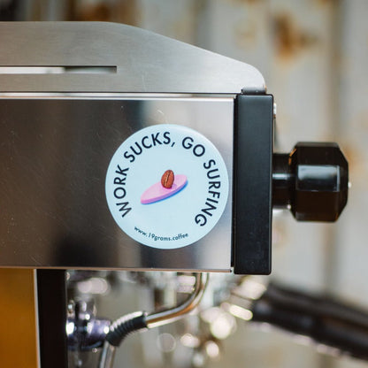19grams Sticker - Work Sucks, Go Surfing