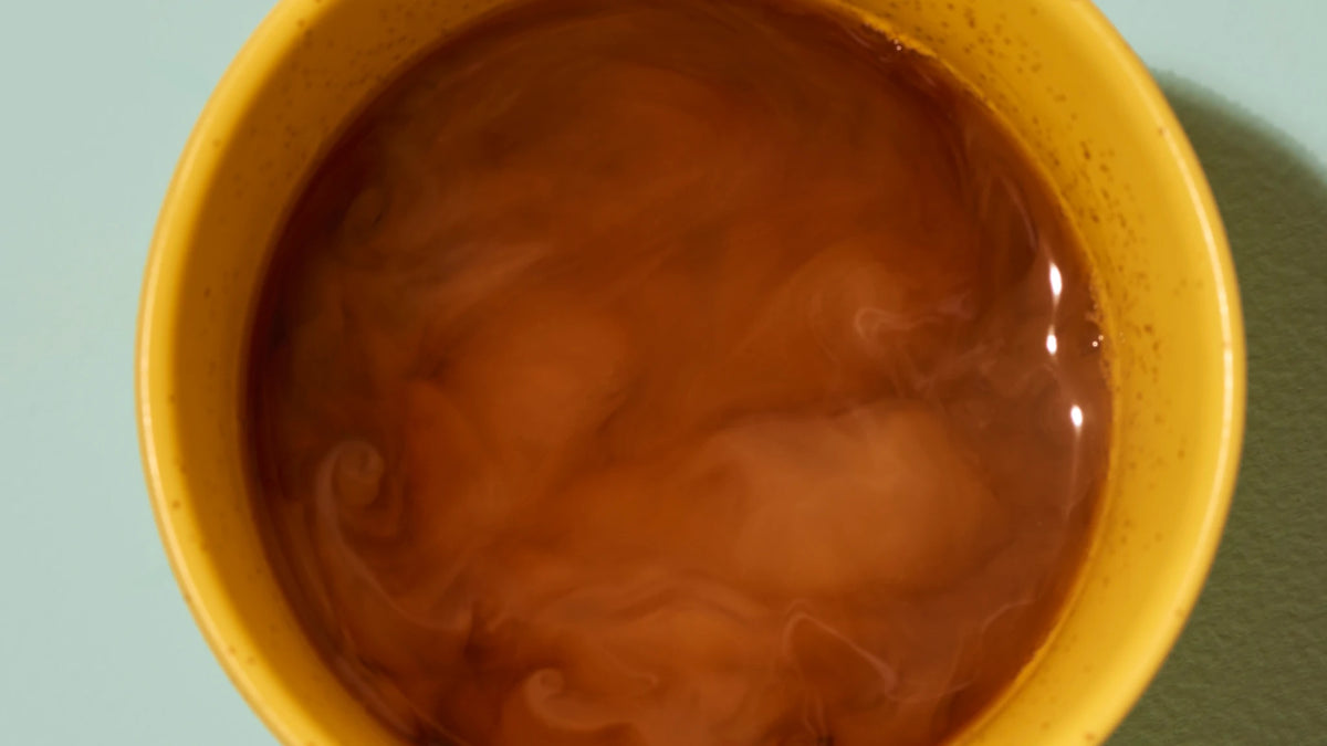 Sortenreiner Filterkaffee in gelber Tasse von oben – Single Origin Filterkaffee Specialty Coffee bei 19grims.com Roasters Berlin