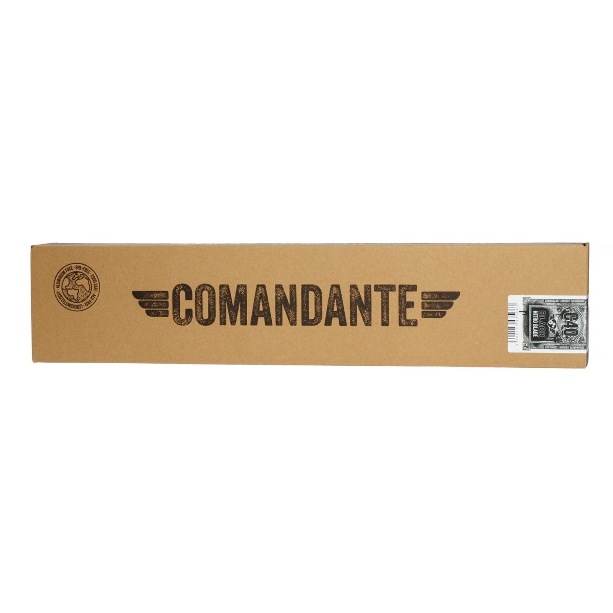 Comandante C40 MK4 Nitro Blade Handmuhle Schwarz Frontansicht - Praezisions-Handmuhle kaufen bei 19grims.com Roasters Berlin
